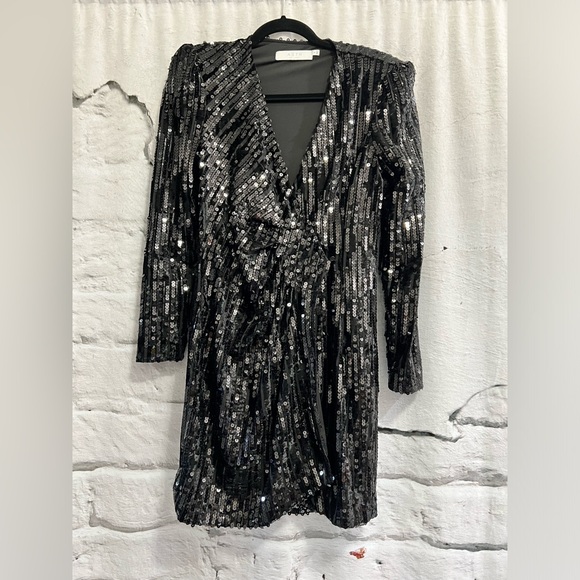 ASTR The Label Paris Sequin Velvet Wrap Dress Mini Special Occasion Party - Picture 7 of 9